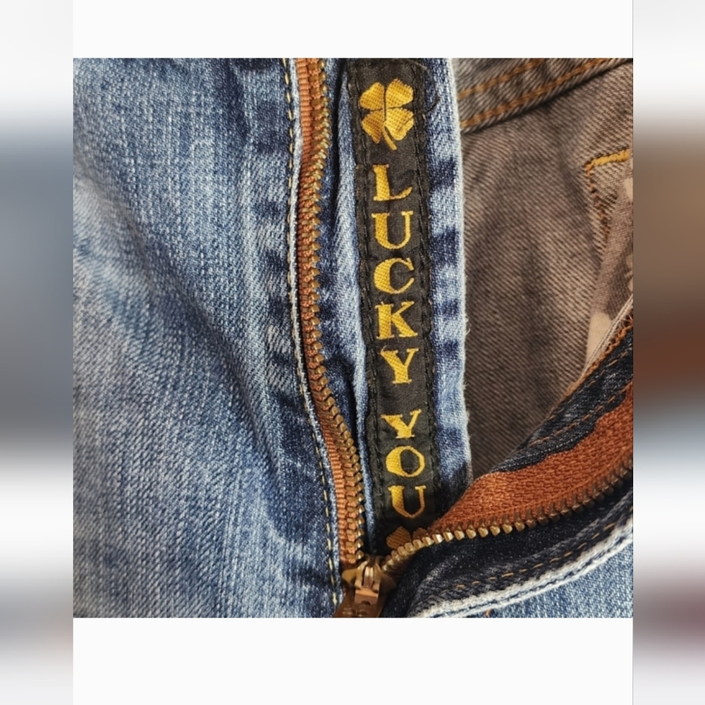 Lucky Brand by Gene Montesano jeans 36x32 lucky strip zipper medium wash